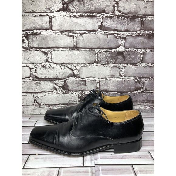Mezlan Lancer Black Leather Square Cap Toe Lace Oxfords Shoes Men sz 10M US/43EU main image 13
